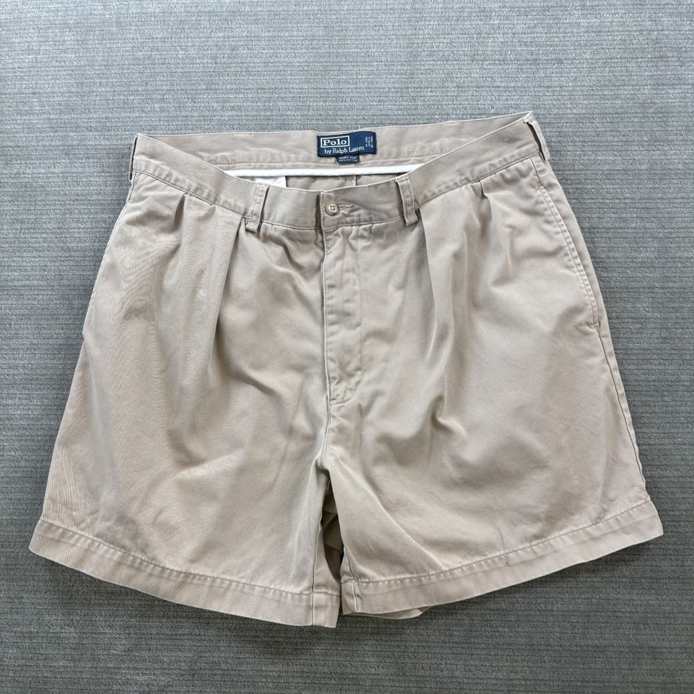 Vintage Polo Ralph Lauren Andrew Two-Pleat Cotton Twill Men's Shorts 36 Preppy